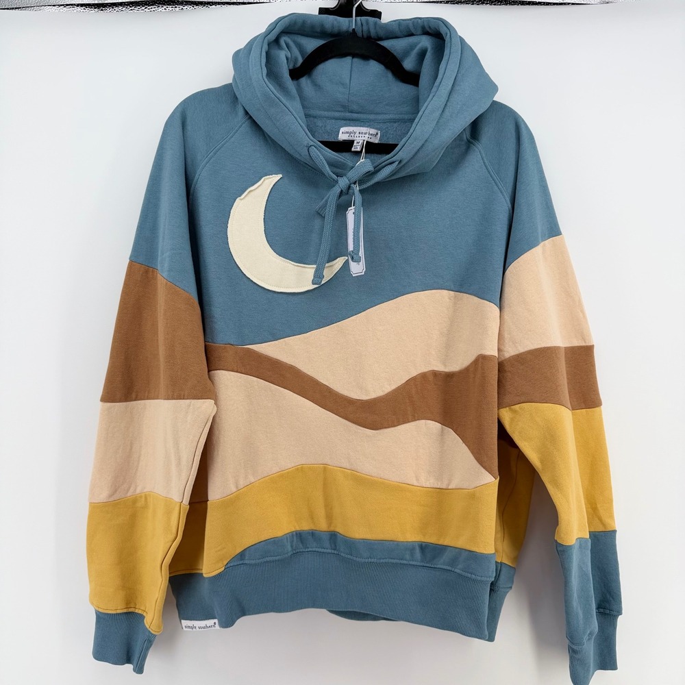 Simply Southern Hoodie Moon Desert Landscape Pullover Sweatshirt NWT Medium